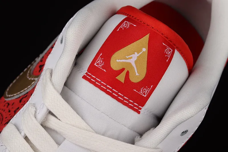 All categories Air Jordan Jordan series basketball shoes Air Jordan 1 Low G version pure original Air Jordan 1 Low AJ1 Joe 1 white red gold low-top cultural leisure sports sneakers DJ5185-100